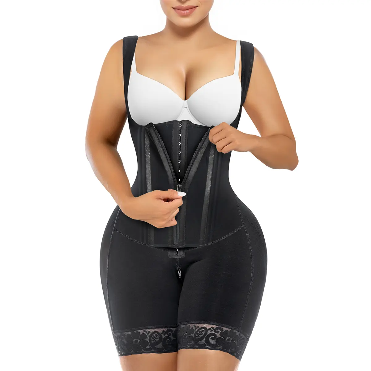 SHAPERX Fajas Colombianas Shapewear for Women Tummy Control Curve Enhancing Bodysuit with Zipper and Closures