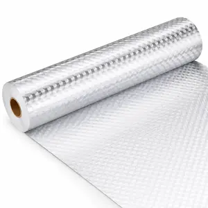 Kitchen Wallpaper Oil Proof Sticker Aluminum Foil Backsplash Self-Adhesive Contact Paper Cabinet Liner Waterproof Heat Resistant Peel Stick Wallpaper 15.7X118 Inches Cube Texture Silver Non-Woven