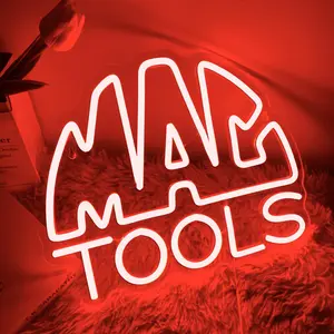 Vibrant MAC Tool Neon Sign - Dimmable USB Powered LED Garage Light, Red Wall Art Decoration, Man Cave & Workshop Gift, with Switch Control, Fashion Design, Multi-Purpose Use for Garage, Tool Room