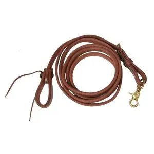 5/8" X 8' Oiled harness leather adjustable roping rein