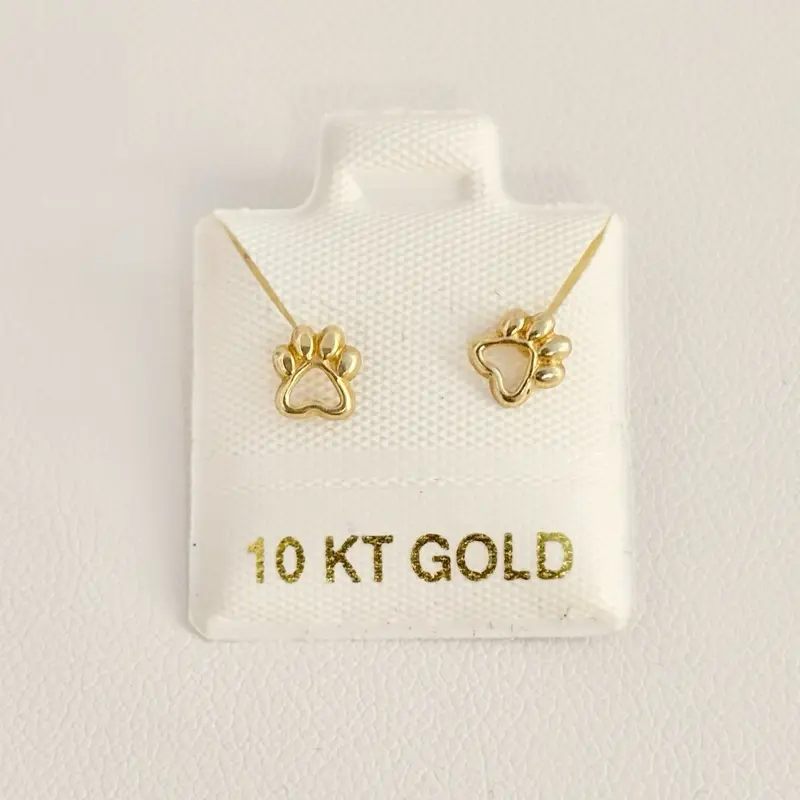 10k Gold Earrings - Dog Paws