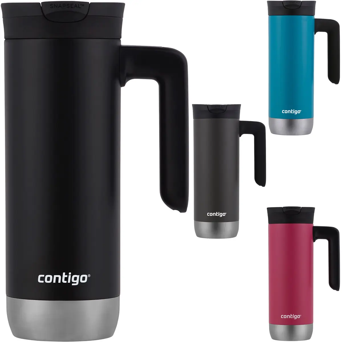 Contigo 20 oz Superior 2.0 SnapSeal Insulated Stainless Steel Portable Tumbler Flask with Lid