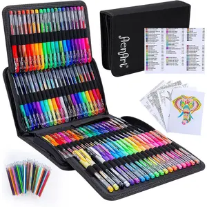Gel Pens for Adult Coloring Books 160 Pack Colored Gel Pen with 40% More Ink Black Case Perfect for Drawing Doodle Crafts Journaling Planner