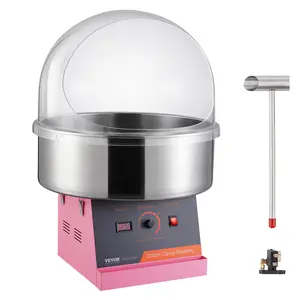 TikTokShopBlackFridayVEVOR Electric Cotton Candy Machine, 1000W Candy Floss Maker, Commercial Cotton Candy Machine with Cover, Stainless Steel Bowl, and Sugar Scoop, Perfect for Home Kids Birthday, Family Party (Pink)