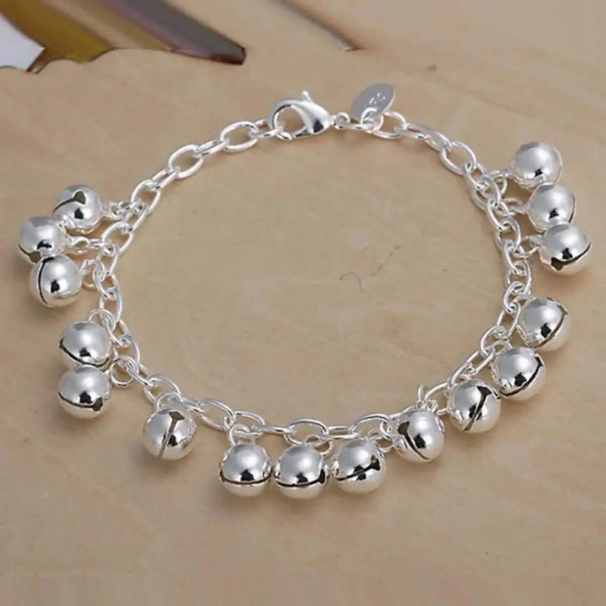 Women's 925 Sterling Silver Elegant Versatile Fashionable Sports Wristband Charm - Plated, Environmentally Friendly Copper Raw Material Fashion Jewelry for Wedding, Party Occasions, Female, Stylish, Pendant Design