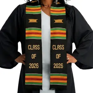2026 Kente Cloth Graduation Stole | African Heritage Cultural Graduation Wear