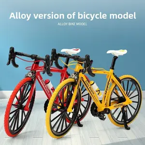 Alloy Mini Finger Bike Model 1:8 Scale Road Bicycle Model Toy for Kids Adults, Creative Desk Decor & Collectible Gift