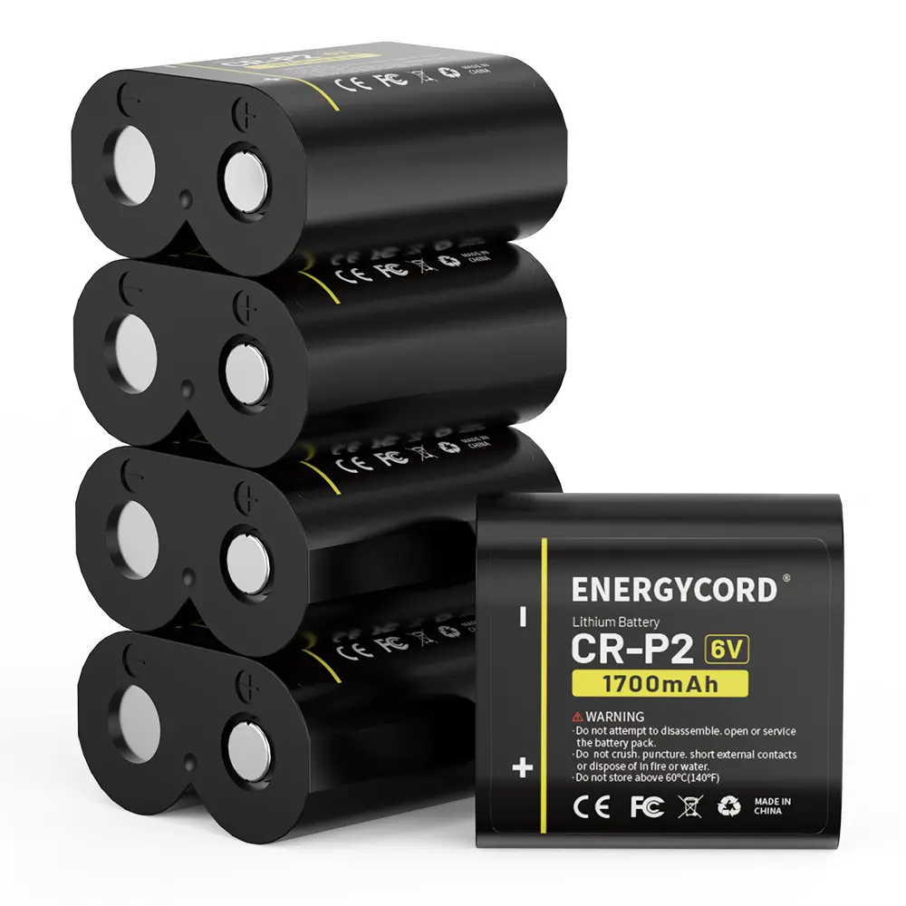 5 Pcs CR-P2 Lithium Replacement Batteries, 1700mAh 6V Non-Rechargeable, Compatible with 223A, DL223A, EL223AP, 2CR-P2 for Flashlight, Digital Cameras, Alarm Systems