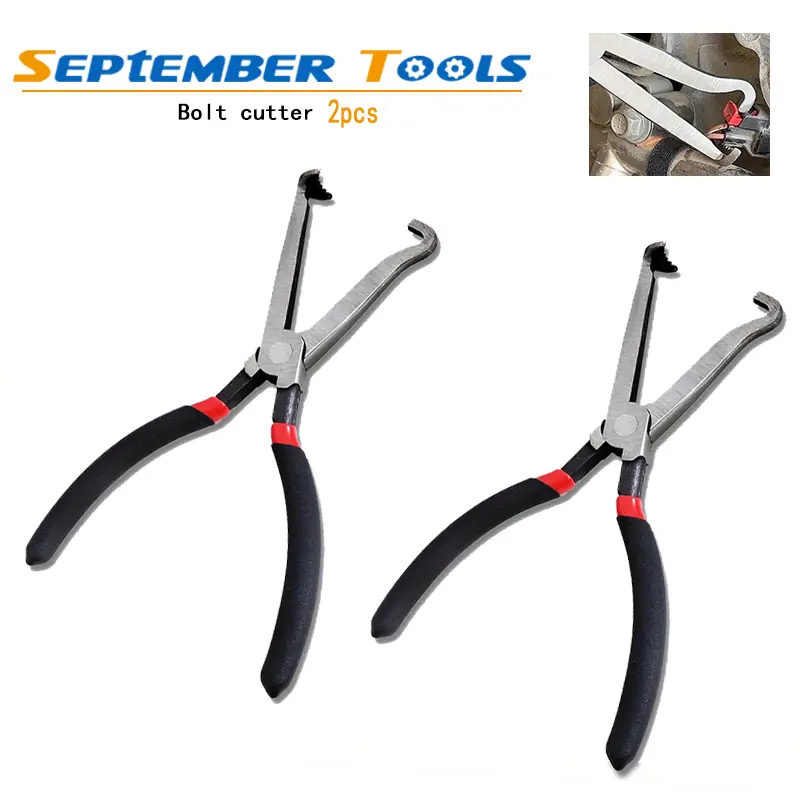 2-Piece Metal Automotive Multi-Purpose Pliers Set - Carbon Steel, High-Temp Forged, Hardening & Heat-Treated, PVC Rubber Grip, Precise Circuit Wire Cutter, Oil Pipe Separator Power-Off Hand Tool