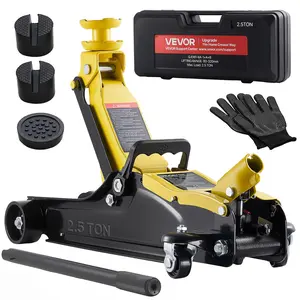 VEVOR Low Profile Floor Jack, Summervibes,Summervibes, 2.5 Ton (5512 lbs) Capacity, Steel Racing Floor Jack with Single Piston Quick Lift Pump & SUV Adapters, Hydraulic Trolley Car Lift for Sedans, Lifting Range 3.3"-13.8"