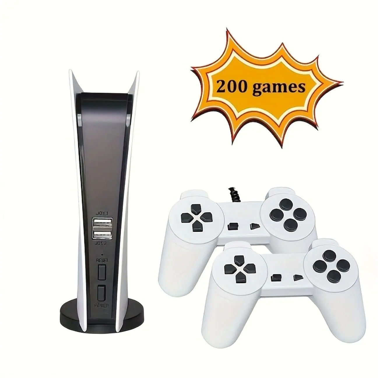 Retro Video Game Console with 200 Built-in Classic Games, 2 Wired Controllers, Plug and Play TV Entertainment System