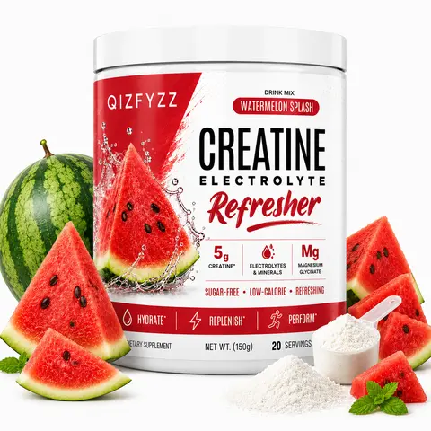 Creatine Monohydrate Powdered Fruit Blend Supplement - 5g Servings, Electrolytes, Magnesium Glycinate, Sugar-Free, Vegan, Fitness Hydration Aid, Prop 65 Safe, 20 Servings, 4 Fruit Flavors