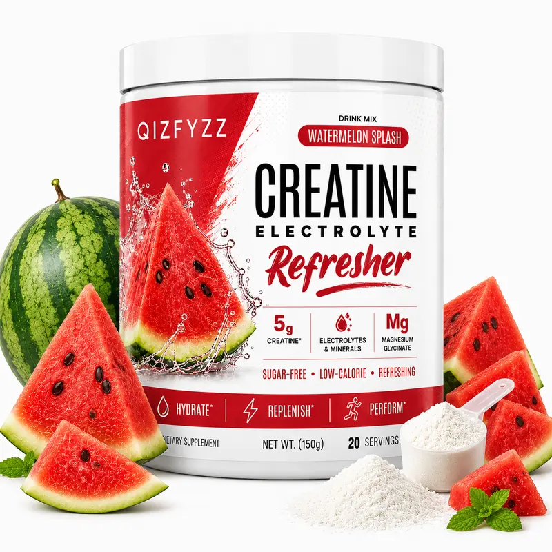 Creatine Monohydrate Powdered Fruit Blend Supplement - 5g Servings, Electrolytes, Magnesium Glycinate, Sugar-Free, Vegan, Fitness Hydration Aid, Prop 65 Safe, 20 Servings, 4 Fruit Flavors