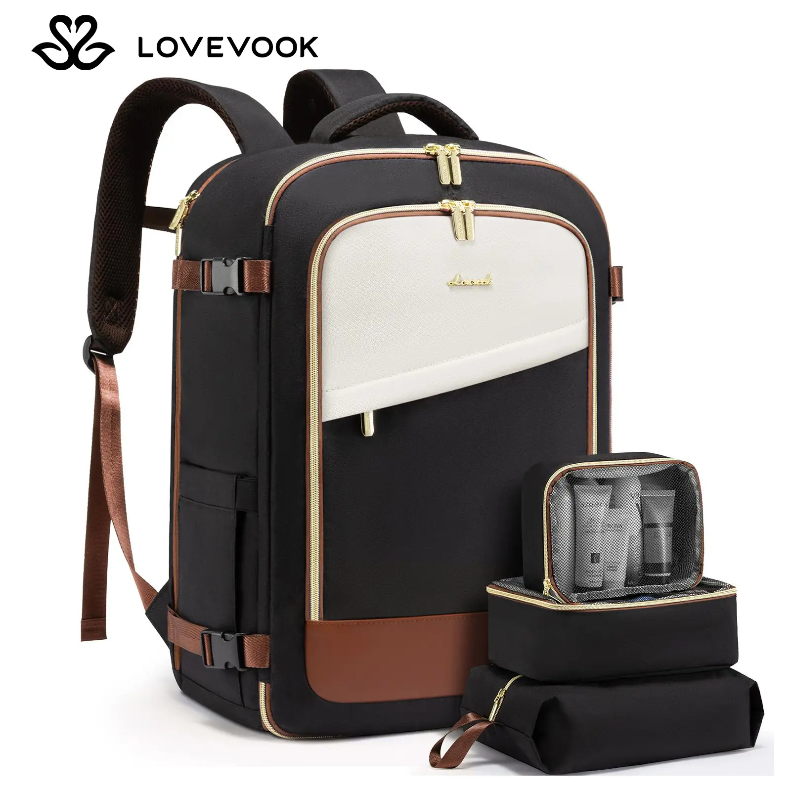 LOVEVOOK Valentine's Day TSA-Friendly Carry-On Travel Backpack with Laptop Compartment, Spring Glow Up Airline Approved Travel Bag for Camping,Outing
