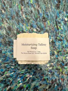 The Brown Rose LLC Moisturizing Tallow Soap 150g - Premium Grass Fed Tallow Olive Oil Coconut Oil for Deep Hydration & Nourishment