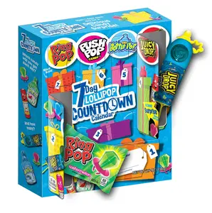 7 Day Halloween Candy Countdown Calendar, Full-Size Surprise Hard Candy Lollipops, Ring Pop, Push Pop, Baby Bottle Pop, Juicy Drop, Customizable Gift Box for Kids Party Favors, Prizes