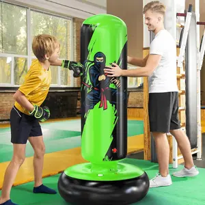 Kids Punching Bag Set, 66-Inch Stable Inflatable Boxing Bag with Gloves & Stand, for Safe Karate, MMA Training & Energy-Burning Fun, Perfect for Active Boys & Girls Aged 6-12, and Fitness-Focused Families.