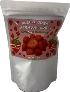 Rocket Krunch Freeze Dried Organic Strawberries - Delicious Snack with Natural Crunch - No Added Sugar or Preservatives - 21g - US Product