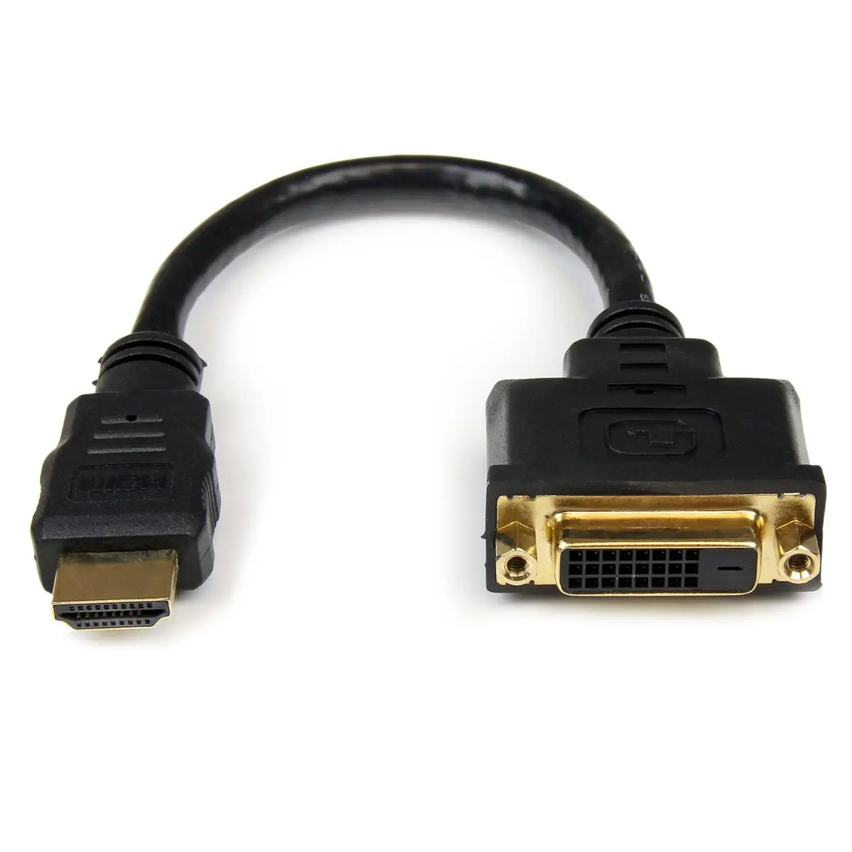 StarTech 8" HDMI Male to DVI-D Female Video Cable Adapter - 28 AWG, Audio & Video Accessories Connector for Electronic Devices