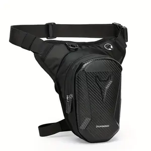 Waterproof Motorcycle Leg Bag, Adjustable Shoulder Strap & Double Zipper Compartment Outdoor Riding Waist Bag, Durable Fabric Bag for Off-road Bikes & Motorcycles