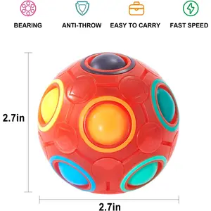 P-ITC059   Magic Rainbow Puzzle Ball, Fidget Ball Puzzle Brain Teaser Fidget Toy for Boys & Girls- Birthday Party Easter Valentines Christmas Stocking Stuffers for Kids Teen & Adults(Blue)