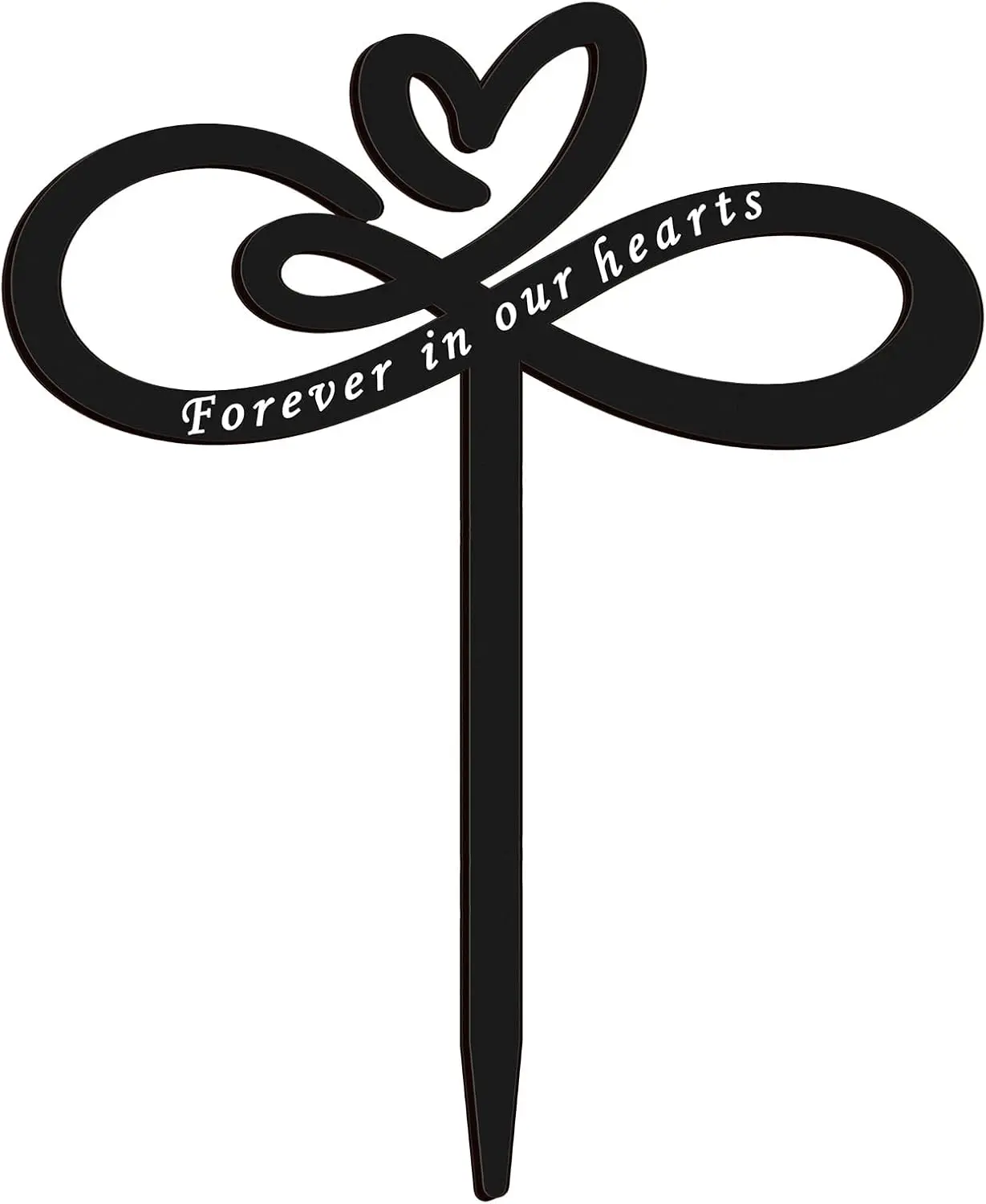 Classic Heart-Shape Black Memorial Plaque Stake - 9.65 x 11.81 Inches Funeral Grave Marker, Outdoor Garden Yard Cemetery Decor for Mom