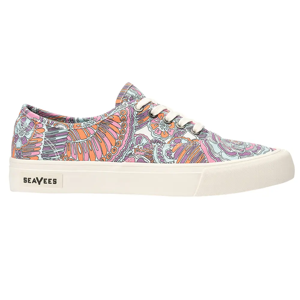 SeaVees Womens Legend X Trina Turk Floral Lace Up Sneakers Shoes Casual - Orange, Pink