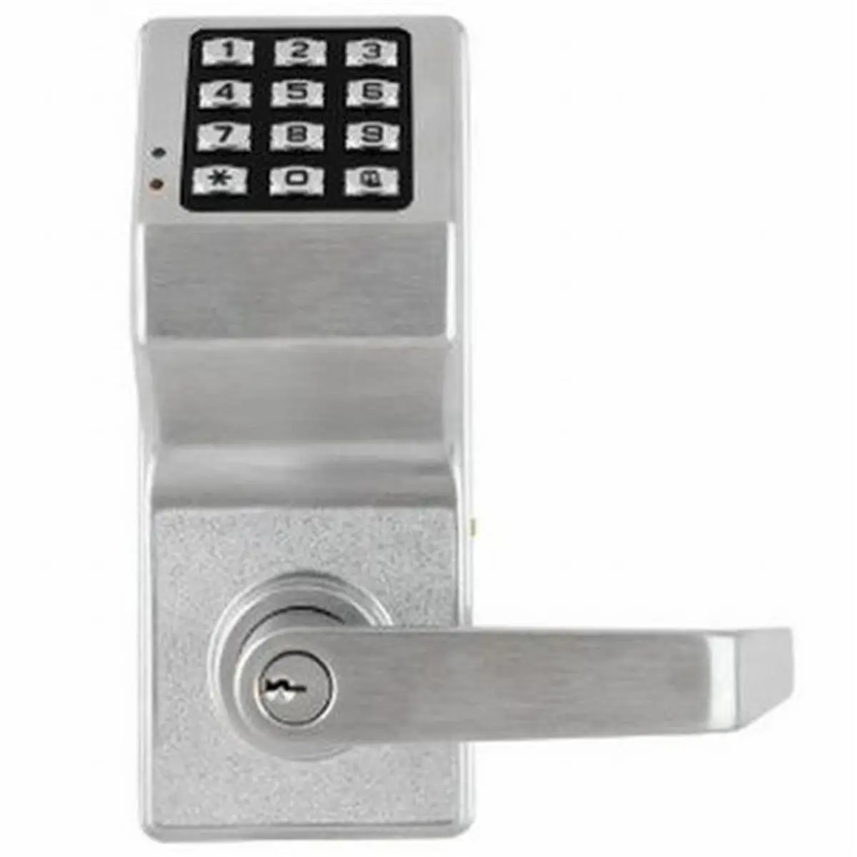 Alarm Lock Trilogy Electronic Code Lever Lock - Satin Chrome, Weatherproof, Digital Keypad, Solid Steel Construction, Adjustable Backset Sizes for Motorcycle Security, Electronic Code Lock