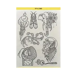 Pre-Drawn Tattoo Transfer Paper Roll, Pre-Drawn Patterned Tattoo Stencil Sheet, Ideal for Temporary Tattoos & Body Art Designs, Tattoo Equipment Supply