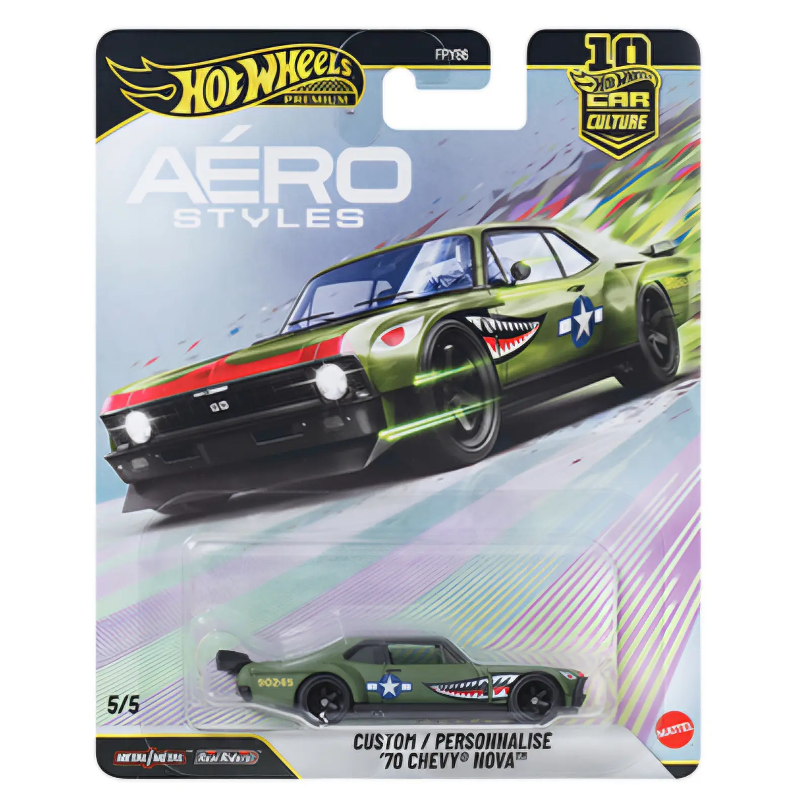 Hot Wheels Car Culture 2026 Aerostyles, Custom ’70 Chevy Nova, 1:64 Scale, Diecast Model Car