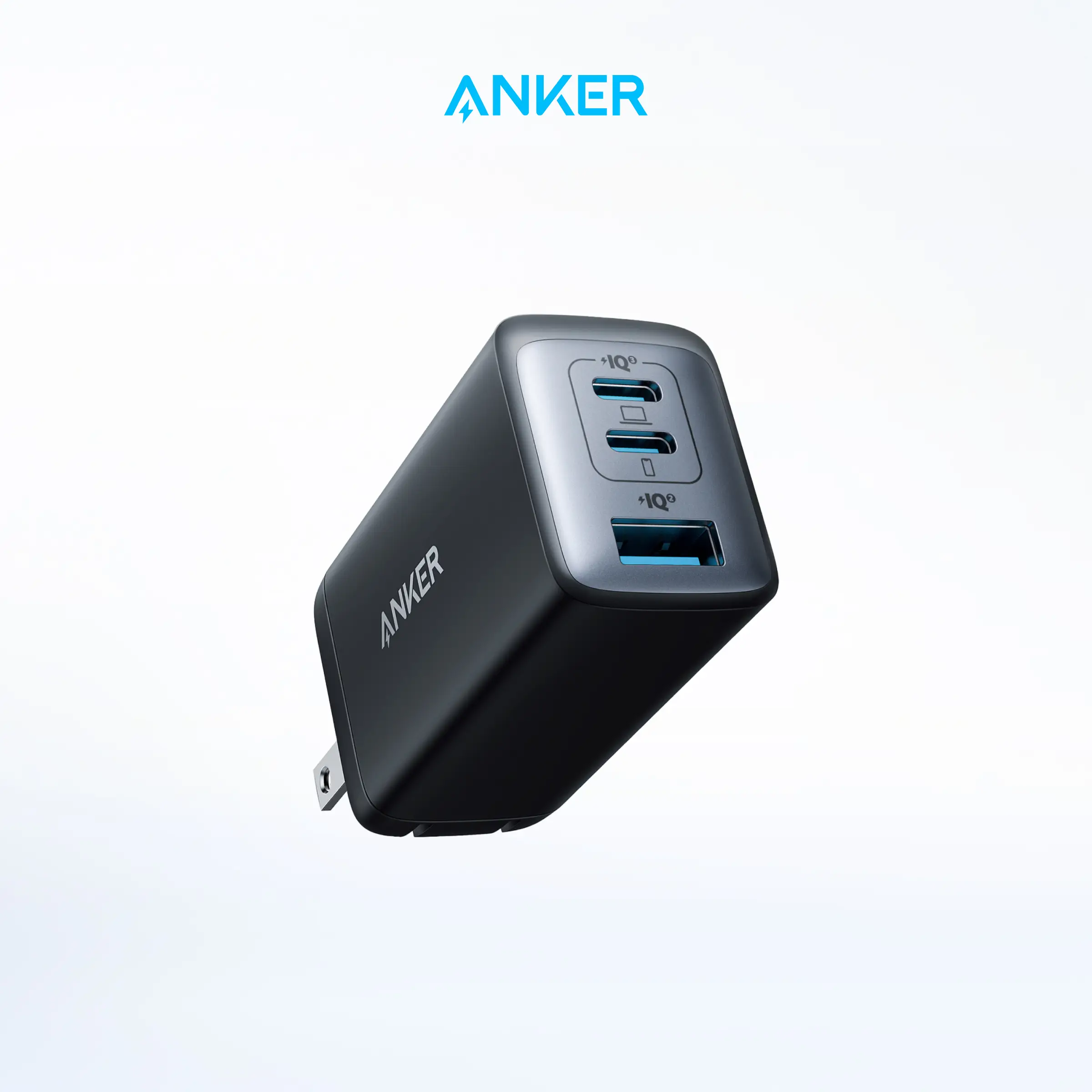 Anker 735 Charger (Nano II 65W), 3-Port PPS with Compact and Foldable Design, USB-C For MacBook, iPad, Galaxy iPhone 16/15 Series, and More