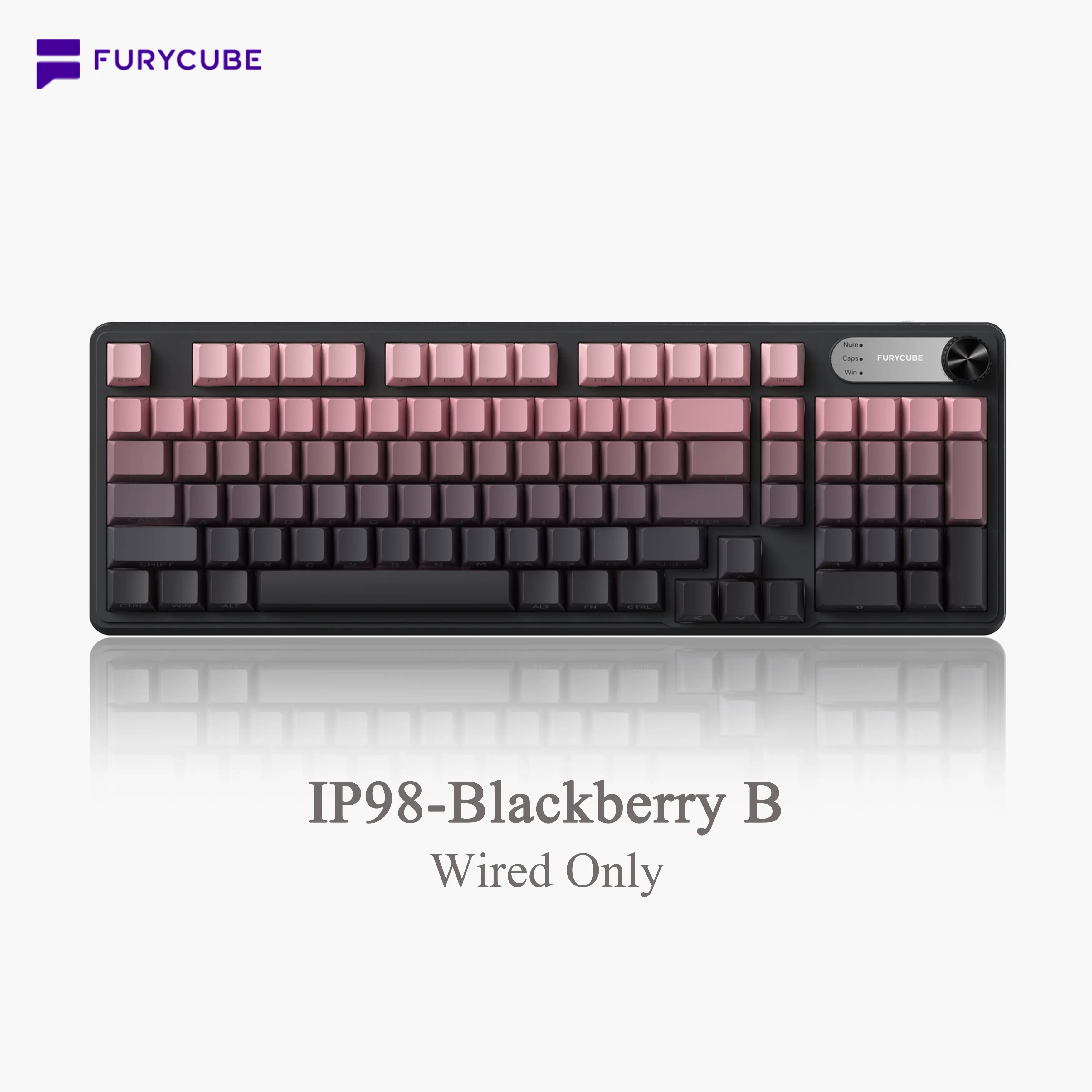 FURYCUBE IP98 Foundation Keyboard, 98 keys with knob Translucent