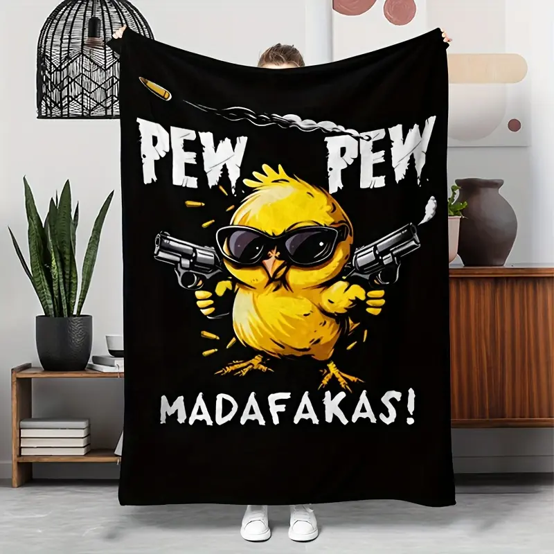 Funny Meme Cozy Flannel Throw Blanket with Quirky Duck Design - Perfect Gift for Family Friends Men Women Adults, Versatile for Couch, Bed, Office, and Travel Home