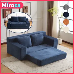 【Miroza】71" Convertible Sofa Bed, Love Seat Sleeper Bed, 2-in-1 Foldable Curved Sleeper Sofa with Pillows for Living Room and Bedroom, High-Density Memory Foam