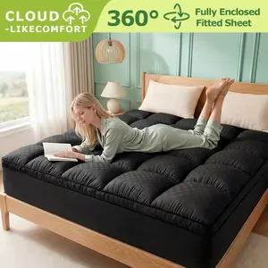 [Mother's Day Gifts] Extra Thick Mattress Topper,Soft & Supportive Bed Pad with 8-21'' Deep Pocket,Breathable Plush Cover,Machine Washable Cooling Organic Cotton Grounding Sheets cool  bed  accessories Ships compressed, fluff before