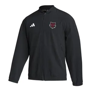 adidas Mens Arkansas State Red Wolves Travel Woven Jacket Training Athletic Outerwear Casual Lightweight - Black