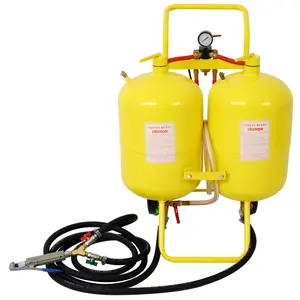[LuckyNote] Sand Blaster Pressure Washer Sandblasting Kit Soda Blaster 10 Gallon Tanks 100lb Pressure Abrasive Blaster Dual Tank Abrasive W/26inch H/33inch Gravity Feed Abrasive Blaster (yellow)