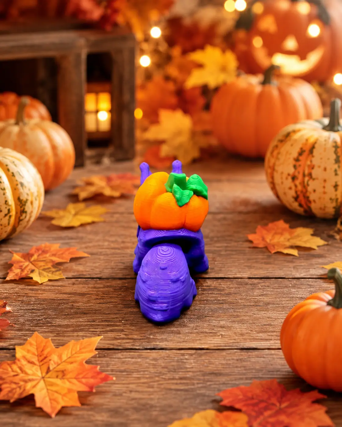 3D Printed Pumpkin Snail Sensory Fidget Toy, Stress Relief Novelty Toy for Fidgeting Needs