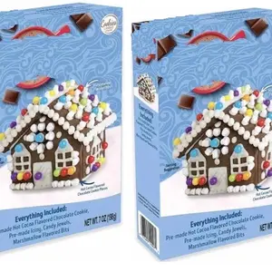 Cookies United mini Gingerbread House Kit - Holiday Cookie House Decorating Kit Do It Yourself Easy to Assemble Christmas Gingerbread House - 13 Pieces Total