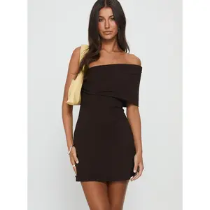 Laurencia One Shoulder Mini Dress Chocolate
