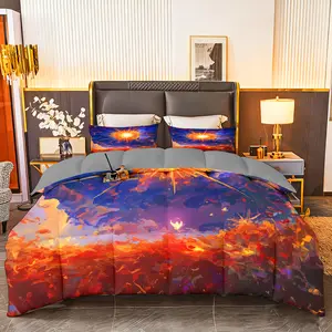 3pcs (1 comforter + 2 pillowcases) Bedding Set All-Season Soft Microfiber, Hypoallergenic, Wrinkle & Fade Resistant, Easy-Care, Queen/King/Full/Twin Size, Stunning Celestial Sunburst Abstract Pattern, Hotel-Quality for Bedroom Guest Room Home Dorm