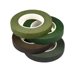 YITAP 4-Roll Pack, 1/2 Inch × 20 Yards Floral Tape, Adhesive Tape, Decorative Tape, Suitable for Bouquets and Crafts, Available in Dark, Light, Grass Green, and Coffee Colors