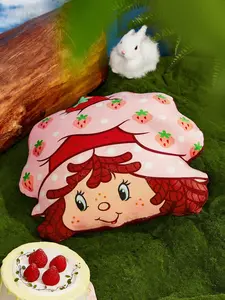 Strawberry Shortcake Cute Cartoon Character & Strawberry Print Plush Throw Pillow – Perfect for Valentine’s Day