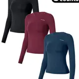 【Black Friday】Women’s Long-Sleeve Yoga Workout Tops with Thumbholes, High-Stretch Quick-Drying Slim-Fit Shirts for Gym Training and All-Season Wear