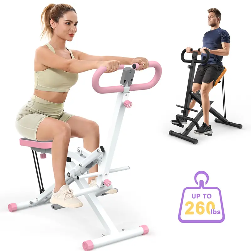 【KINMAC】260lbs Squat Machine Full-Body Exercise for Home - Assist Trainer for Glutes Workout Foldable with Resistance Bands, for Botty Glutes Butt Thighs, Ab Back/Leg Press Hip Thrust for Home Gym Fitness