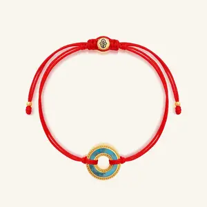 Calm Flow Turquoise Karma Circle Red String Bracelet