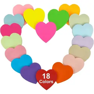 540 Sheets (18 Pack) Cute Heart Sticky Notes, Bulk Purchase, Strong Adhesive, Color Coded Heart Shaped Stickers, 8cm X 8cm, for Journals, Planners, Bullet Journaling, Sticky Labels