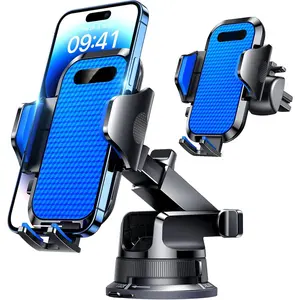 [Pro Version] Universal  Phone Mount [Super Suction Cup] Dashboard Phone Holder, Handsfree Windshield Dash Vent Phone Holder , Compatible for  17 16 15 14   & ,Blue