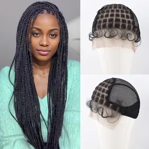 Half Double Lace Baby Hair Wig Cap, Crochet Wig Cap for Women, Hair Weave Lace Cap for Various Crochet Hair Colors, Full Double Lace Braided Wig