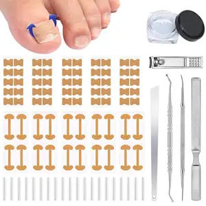Professional Ingrown Toenail Set with Breathable Ingrown Toenail Strips, Curved Toenails Corrector Patch, Painless File and Lifter Pedicure Tools for Women Man Nail File Lifter Pedicure Tools